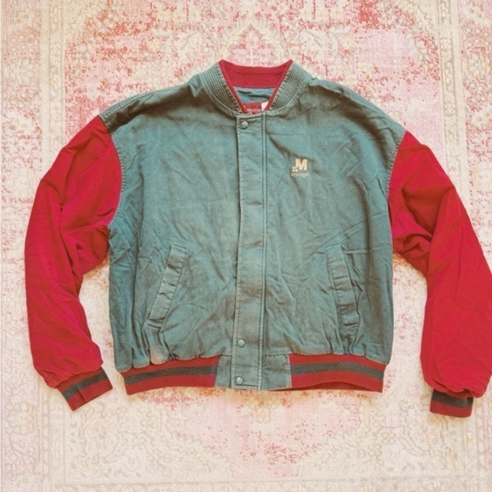 Mycogen, Men's Vintage Varsity Jacket - Red and Green